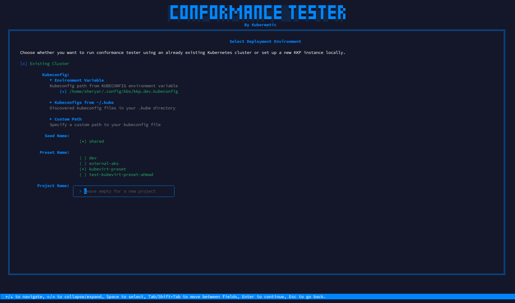 Environment Selection
